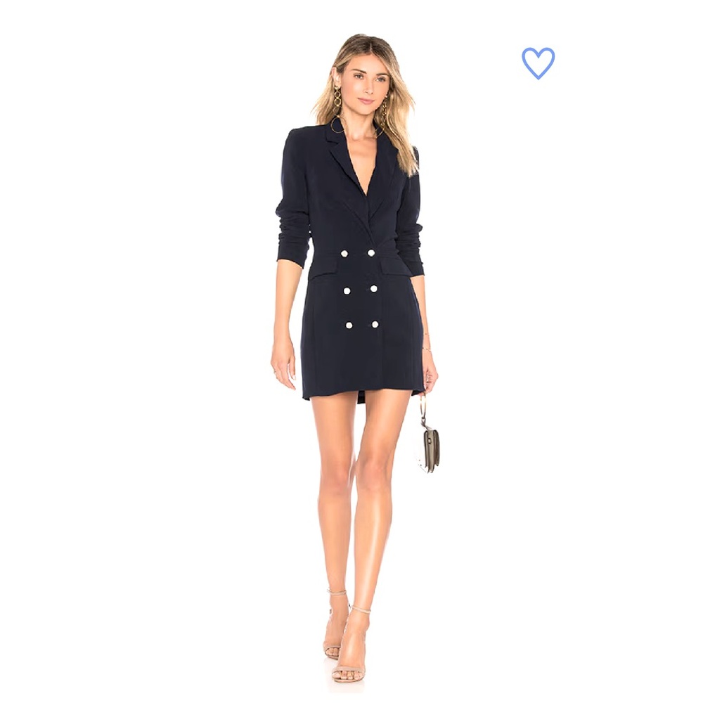 BLAZER DRESS XXS navy blue superdown from revolve
